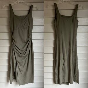 HALARA Olive Green Square Neck Dress Size Medium